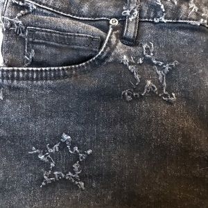 Zara star appliqué jeans in washed black EUC